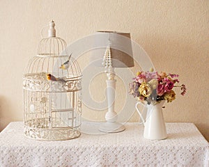 Decorative cage on the table