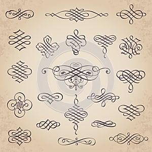 Decorative calligraphic design elements - vector set