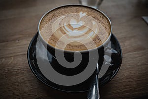 Decorative Cappuccino With a Flower Pattern