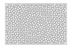 Decorative card for cutting. Recurring Artistic  Arab mosaic pattern. Laser cut