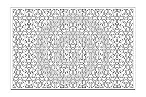 Decorative card for cutting. Recurring Artistic  Arab mosaic pattern. Laser cut