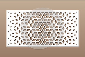 Decorative card for cutting. Recurring Artistic  Arab mosaic pattern. Laser cut