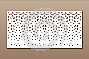 Decorative card for cutting. Recurring Artistic  Arab mosaic pattern. Laser cut