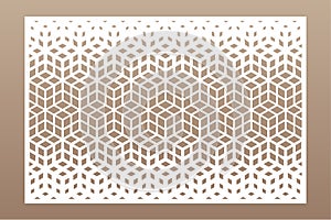 Decorative card for cutting. Recurring Artistic  Arab mosaic pattern. Laser cut