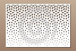 Decorative card for cutting. Recurring Artistic  Arab mosaic pattern. Laser cut