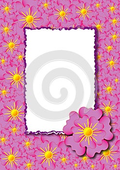 Decorative card with frame - vector photo