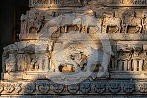 Decorative carving at Jagdish temple, Udaipur, India