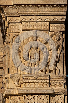 Decorative carving at Jagdish temple, Udaipur, India