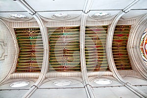 Decorative ceiling in the Cathedral of Almudena photo