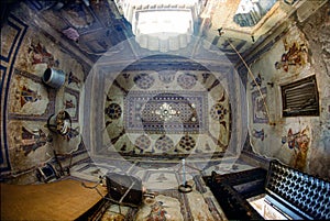Decorative ceiling mirror work painting Navalgadh shekhavati Rajasthan