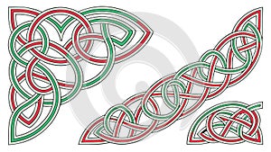 Decorative Celtic Knot Border Elements Set, Ancient Patterns, vector design Generative AI