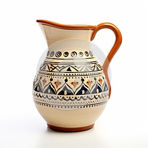 Decorative Ceramic Pitcher With Mycenaean Art Inspired Designs