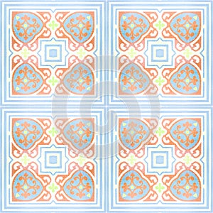 Decorative ceramic tiles patterns texture background in the park