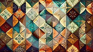 Decorative ceramic tiles. Seamless colorful. Generative AI