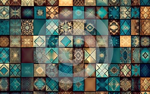 Decorative ceramic tiles. Seamless colorful. Generative AI