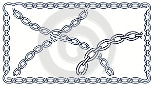 Decorative Chain Link Border Design, vector design Generative AI