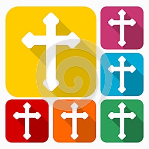 Decorative Christian cross icons set