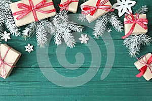 Decorative Christmas background with gifts