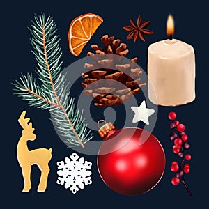 Decorative Christmas holiday elements