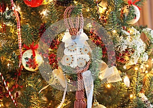 Decorative Christmas ornament - lucky clover on Christmas tree