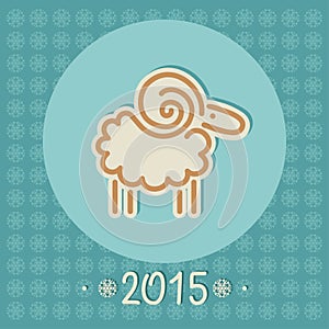 Decorative Christmas sheep circle linear