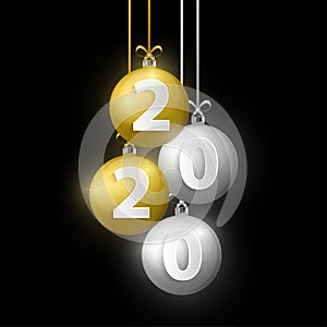 Decorative Christmas shining balls with 2020 sign