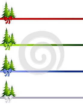 Decorative Christmas Tree Bow Borders