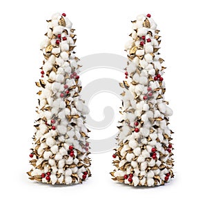 Decorative christmas tree isolated on white background, Clipping path included