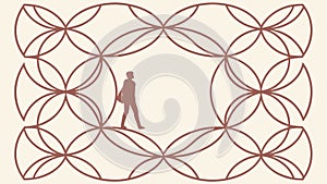 Decorative Circular Geometric Frame Vector Pattern, vector design Generative AI