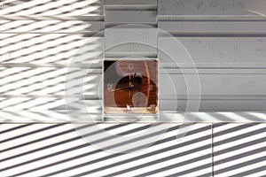 Decorative copper clock on dresser