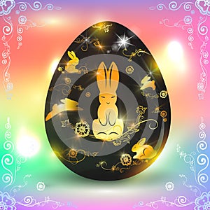 Decorative colored Easter egg for any design