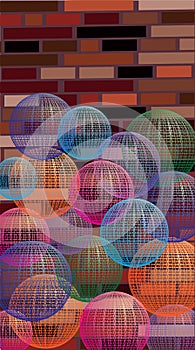 Decorative colored openwork spheres