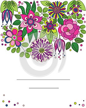 Decorative colorful cartoon flower illustration