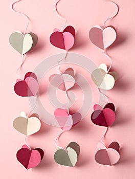 decorative colorful paper hearts