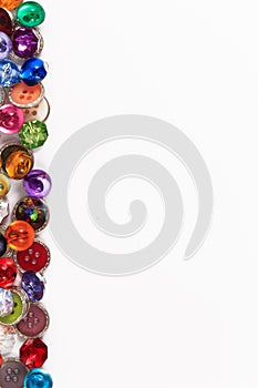 Decorative colorful vintage sewing button or scrapbook buttons.