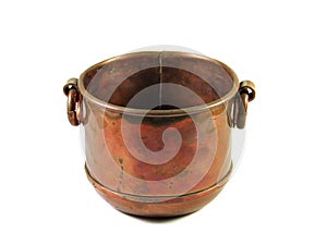 Decorative copper bowl isolated