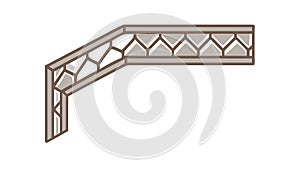 Decorative Corner Element Geometric Design Architectural, vector design Generative AI