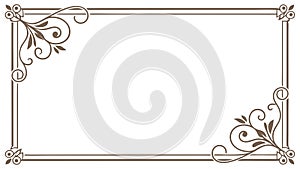 Decorative Corner Frame Element with Elegant Scroll Design, vector design Generative AI