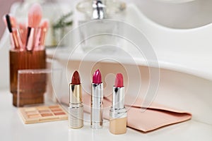 Decorative cosmetics on dressing table