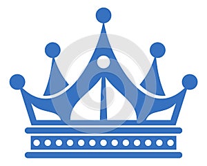 Decorative crown. Majestic symbol. Monarch nobility emblem