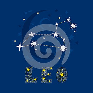 A decorative design of zodiac constellation with lettering name photo