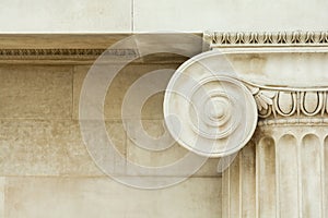 Decorative detail of an ancient Ionic column