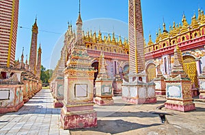 Decorative details of Thanboddhay Paya exterior, Monywa, Myanmar