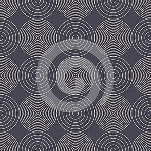 Decorative Different Circles Linear Seamless Pattern Vector Abstract Background