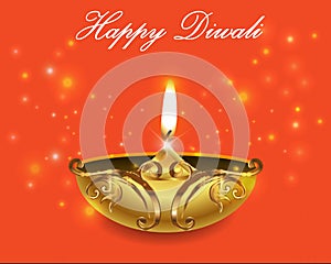 Decorative Diwali Lamps, happy diwali greeting card