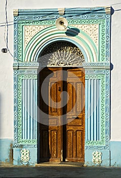 Decorative door to a house Tunisia