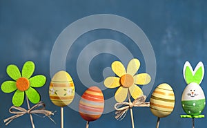 Decorative Easter decorations on a stick, Happy easter