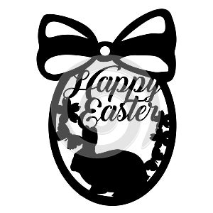 Decorative easter egg with bunny - laser cutt graphic