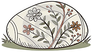 Decorative Easter Egg with Floral Motifs, vector design Generative AI