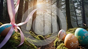 Enchanted Easter Eggs Hunt in Misty Forest Path